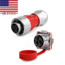 3 Pin Power Connector Female Plug  Male Socket Waterproof IP67 Heavy Duty Metal