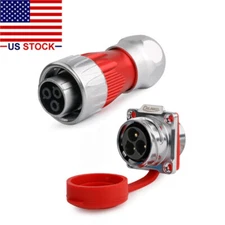 3 Pin Power Connector Female Plug & Male Socket Waterproof IP67 Heavy Duty Metal