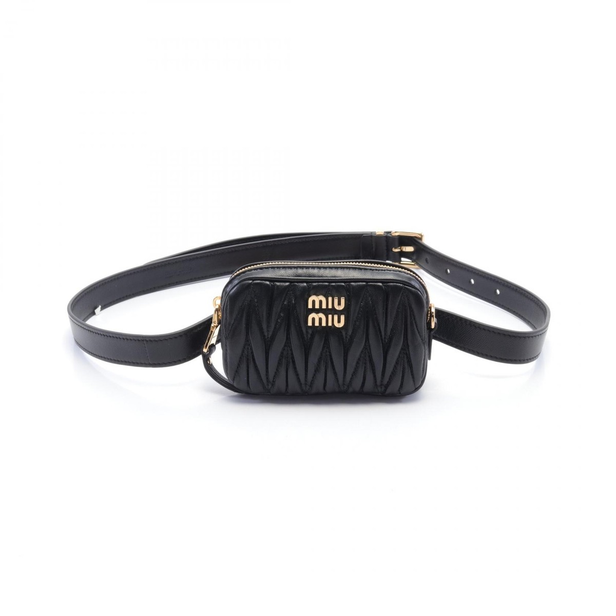 Miu Miu MATELASSE Waist belt bag 5CC5682FPPF0002 leather