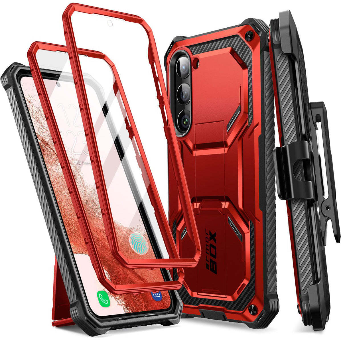 Handyhülle für Galaxy S23 Supcase Case Cover Etui Futeral Hülle Tasche Rot