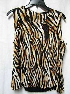 Gibson Top Shirt Shell Small 4 6 Bust 36 37 Length 24 Zebra Animal Print New Nwt Ebay