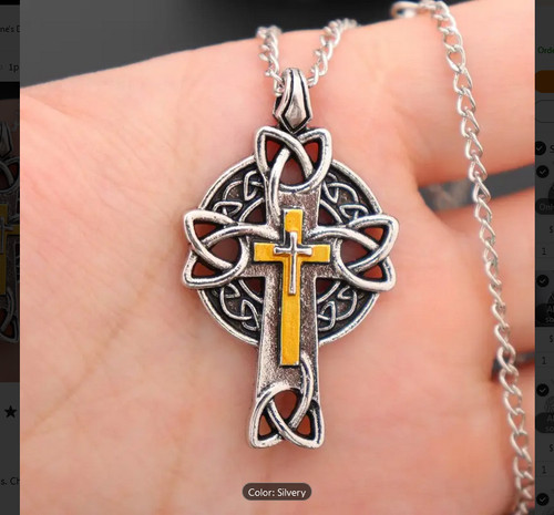 Rare CELTIC CROSS KNOT IRISH Pendant On 22" 925 Sterling Silver Necklace Gift