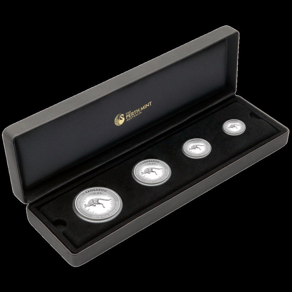 4x KANGAROO KANGAROO Set 2016 Australia - 1.85 oz Silver 9999 Proof with Case