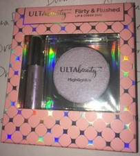 Ulta Beauty Flirty Flushed HOLOGRAPHIC LipGloss & Highlighter *POP STAR* Duo Set