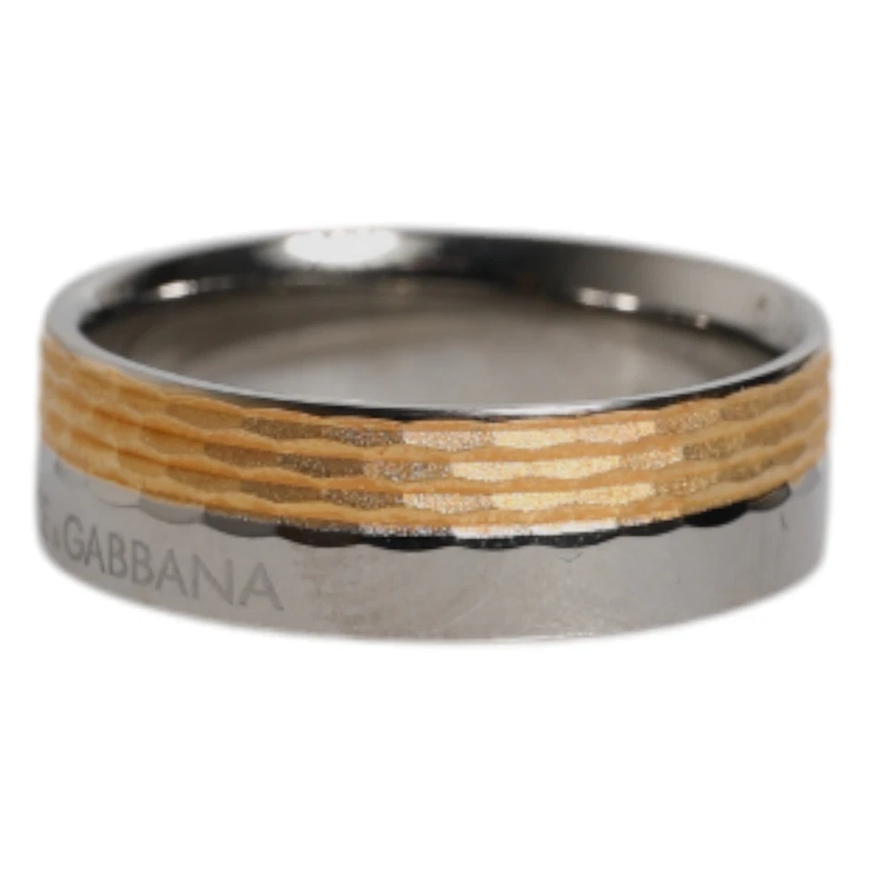 DOLCE & GABBANA 戒指 金色 银色 真黄铜 DG 标志 男式 US7.5 56 毫米 230usd — 第 2/4 张图片