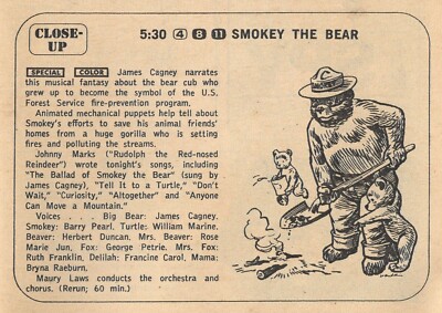 1969 TV GUIDE AD/SMOKEY THE BEAR/U.S. Forest Service Fire Prevention Program