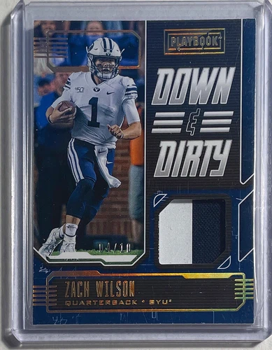 ZACH WILSON 2021 CHRONICLES PLAYBOOK DOWN & DIRTY PATCH ROOKIE RC #D 04/10