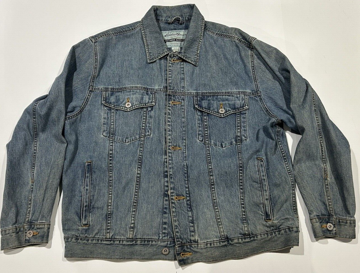 VTG 90's Men's Eddie Bauer Denim Blue Jean Jacket Large