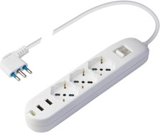 Multipresa USB Ciabatta Multipresa Elettrica Smart 3 Prese Con 2 Prese USB 2.4A