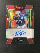 2021 Panini Select Signatures Red Prizm /75 Jeff Saturday #SSP-JSA.2 Auto