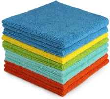 AIDEA Microfiber Cleaning Cloths-8Pk, All-Purpose Cleaning Towels, Soft Absorben