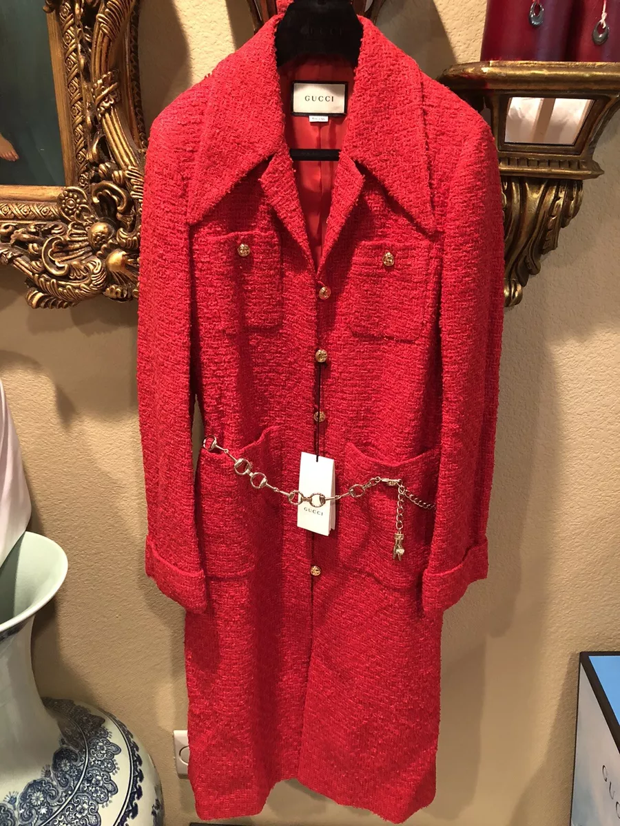 Gucci red wool coat discount