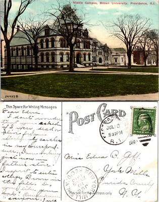 Middle Campus Brown University Providence Rhode Island RI Postcard