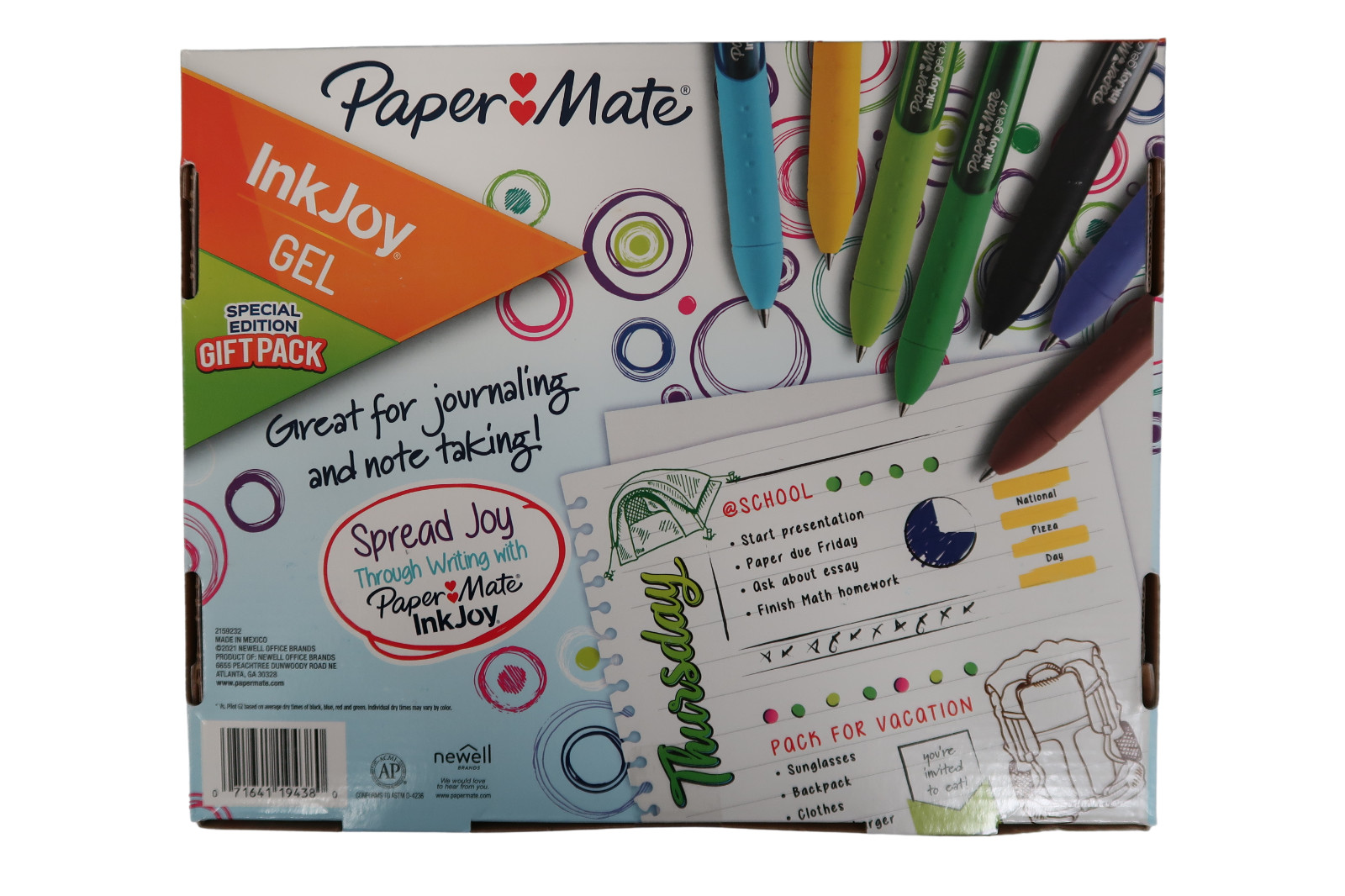 Papermate InkJoy Gel Special Edition  22 Colors Med Pt Gel Pens New In Gift Pack