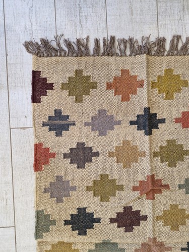 Rugmoda Handwoven Wool-Jute Rug | Geometric Tribal Pattern | Eco-Friendly 3x5 ft - Picture 2 of 5