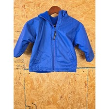 London Fog Kids Blue Reversible Fleece Hooded Jacket Size 4T Coat