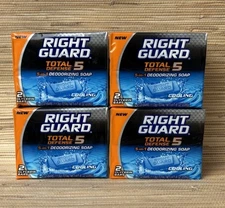 Right Guard•Total Defense 5•Cooling Bar•5-in-1 Glycerin Soap 8 Bars (2 per pack)