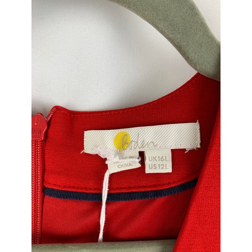 Nuevo Mini Vestido Boden Jersey Tea Cuello en V Para Mujer Talla 12 Largo Rojo Corto - Imagen 5 de 13