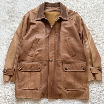 ZILLI Leather Jacket Lamb Skin Silk Size 54 France | eBay
