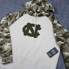 UNC Tar Heels Camo Hoodie Mens L University Of North Carolina Sweatshirt