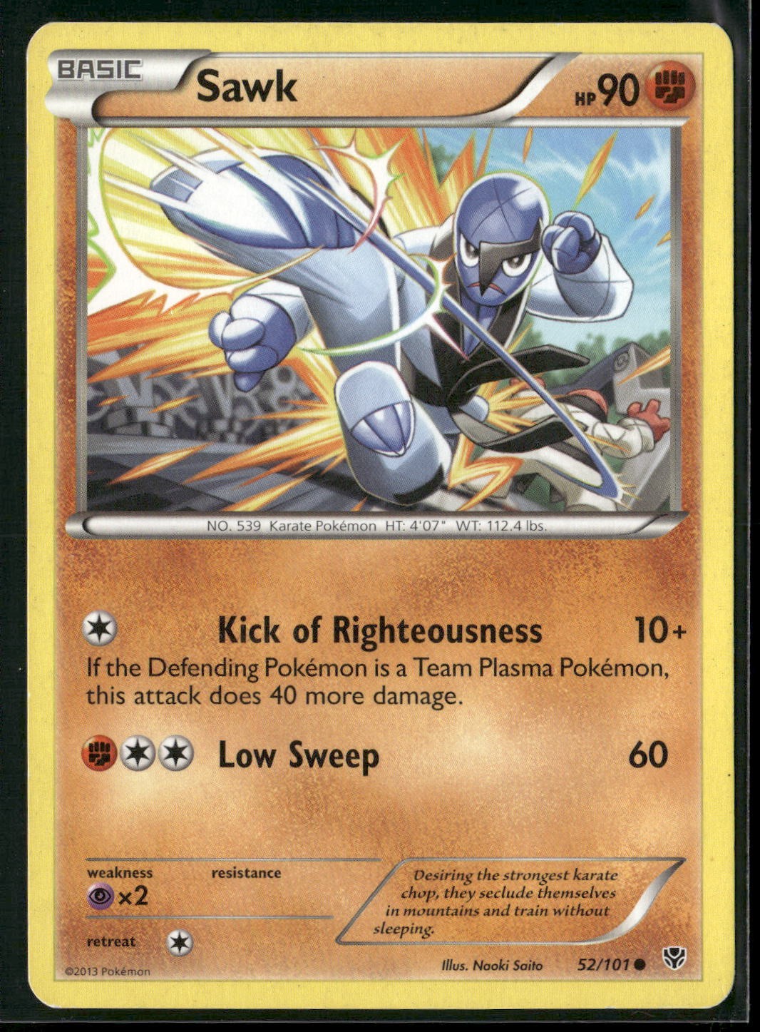 Sawk 52/101 Common Plasma Blast Pokemon Heavily Played
