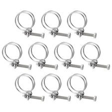 10Pcs Double Wire Hose Clamp, 40-45mm Adjustable Hose Clip with M8 Bolt