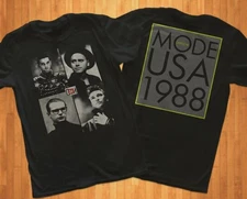 RARE!!! DEPECHE MODE USA TOUR 1988 CONCERT BLACK TSHIRT REPRINT