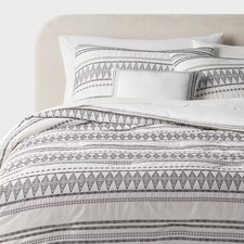 8pc Queen Woven Diamond Striped Comforter and Sheet Set - Threshold