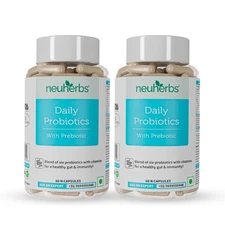 Neuherbs Daily Probiotics + Prebiotic 60 Caps x2 20B CFU Digestion Immunity