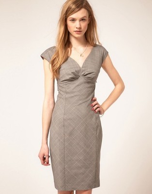 TED BAKER check print smart tailor pencil shift suit dress work interview 2 10 S