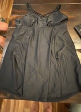Black Swim Dress with Ladder Detail Neckline Size 22