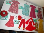 Vintage Barbie CUT N SEW HM CLOTHES LOT DRESS COAT PANTS TOP HAT SHOES PURSE
