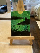 ACEO Original Acrylic Painting Landscape Abstract Art Card ATC Scenery 143