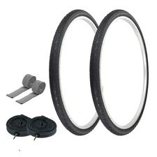 PRO+ TIRES 700 x 40 Black P-1134 W/ HEAVYDUTY TUBES & RIM STRIPS 48mm Presta Val