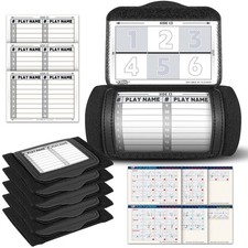 5 Pack Football Wristbands with 30 Playbook Stickers, 15 Playbook Cards, Easy...