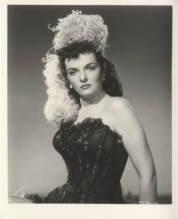 Jane Russell Glamour Pose Black Corset Original 8x10 Photo 1952 Montana Belle