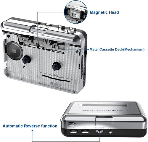 Convertidor portátil de casete USB a MP3 - Captura y disfruta de tu música en cualquier lugar - Imagen 4 de 10