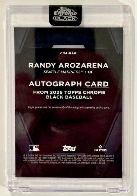 2026 Topps Chrome Black - Randy Arozarena Encased Gold Auto /50 view 3