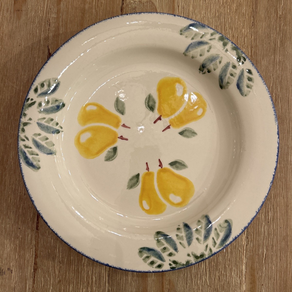 Set of 4 Vintage Poole Pottery Dorset Fruits Plates Pears 10 1/2