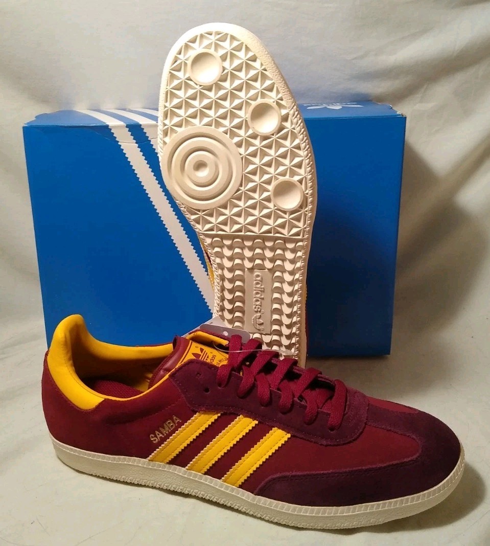 adidas Samba Two-tone Red Suede Maize White Soles Rare