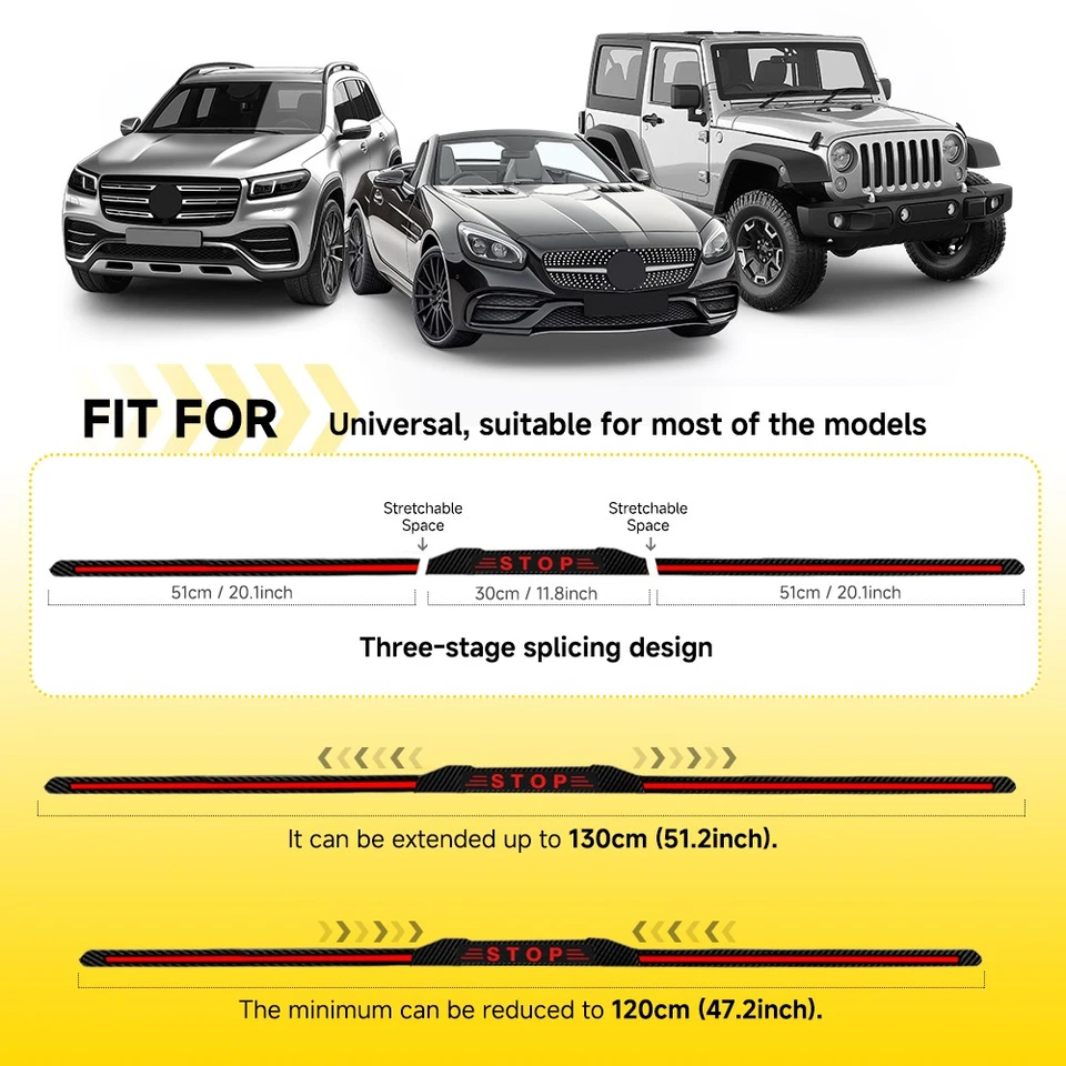 Fiber Carbon Light Universal Control Remote Length Adjustable 120-130cm Spoiler - Image 2 of 4