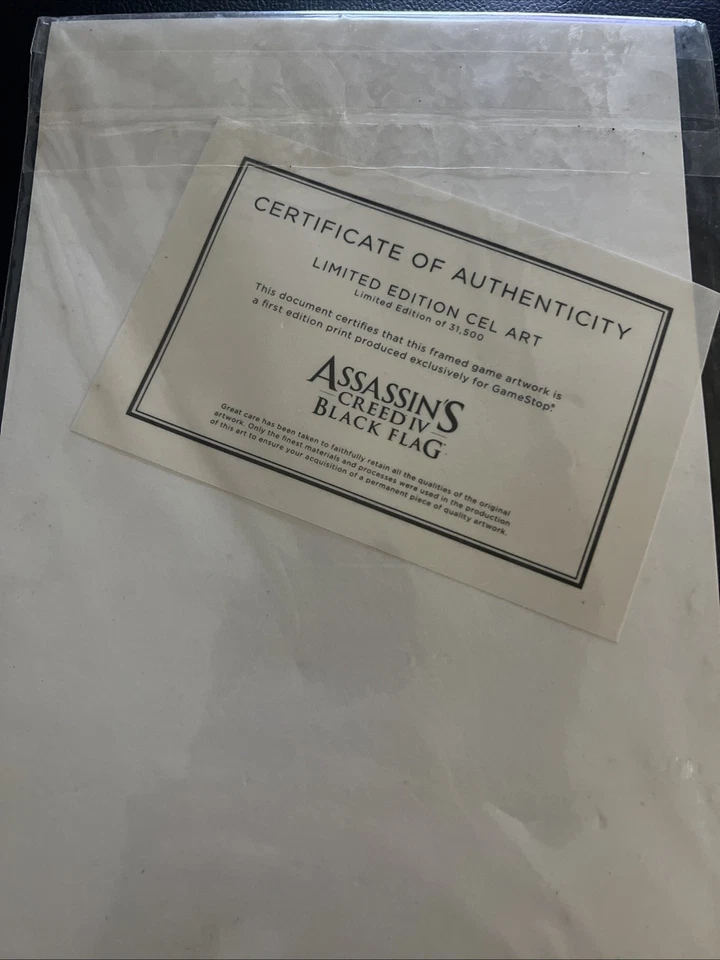 Assassins Creed IV Black Flag Cel Art Limited Edition 1 of 31,500 SEALED w/ Cert - Image 2 of 3