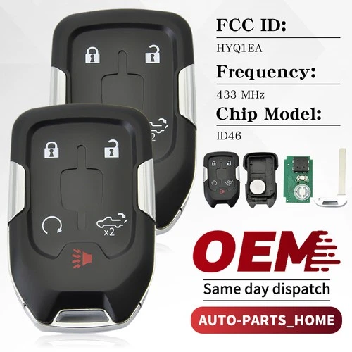 2 For 2019 2020 2021 Chevy Silverado 1500 2500 3500 Keyless Smart Key Fob HYQ1EA