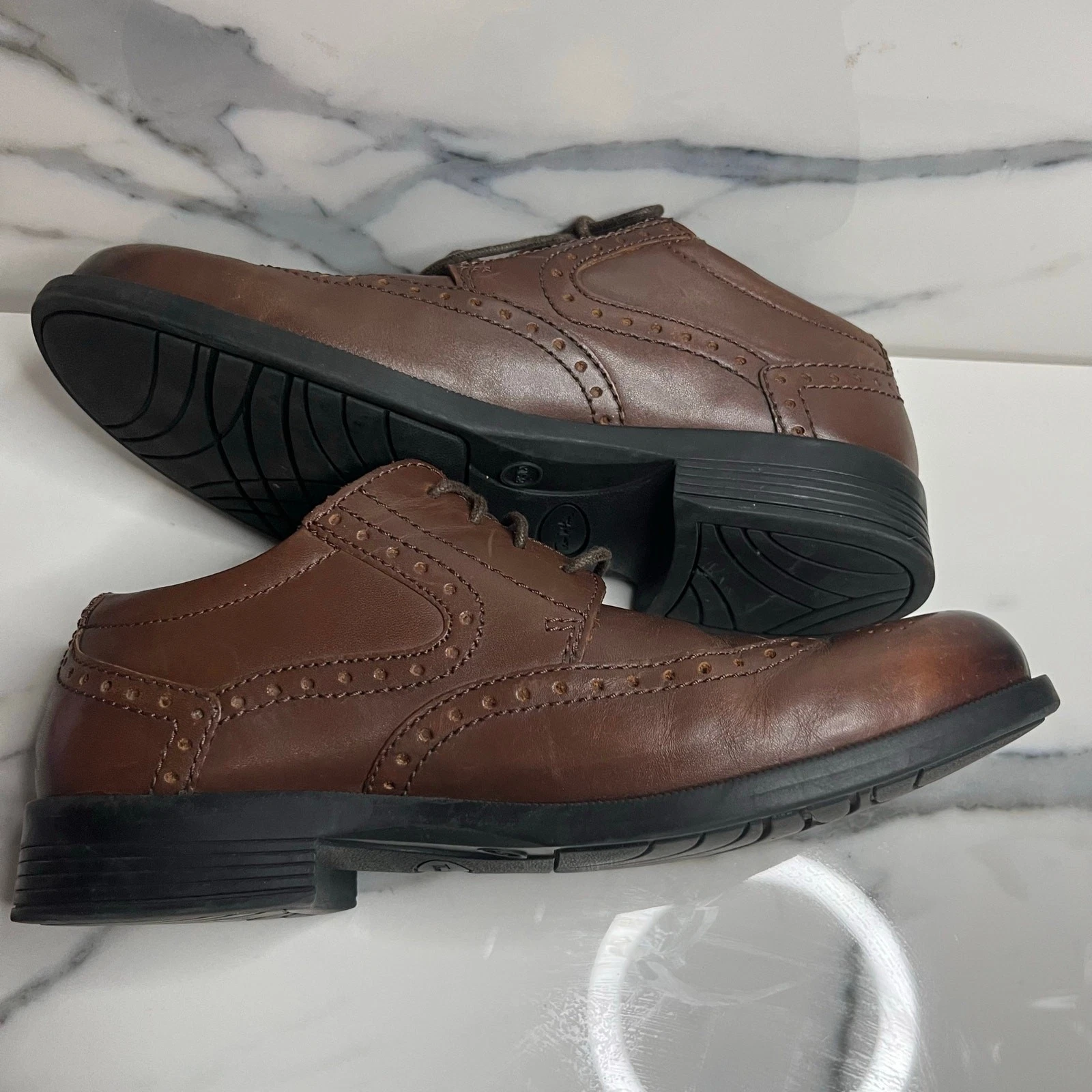 THOM BROWNE Thom McAn Scarpe eleganti Oxford classiche da uomo in pelle marrone bismark taglia 8 5