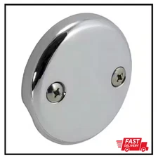 Universal 2-Hole Chrome Overflow Faceplate