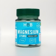 H& B Magnesium 375mg , 30 tablets Muscle Health Vegan 0.77 per thousand milligrams