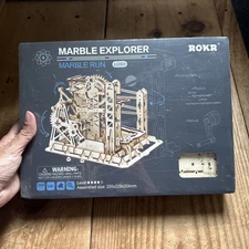 ROKR Magic Crash Lift Coaster LG503 3D Wooden Puzzle Model Kit Marbles Balls New