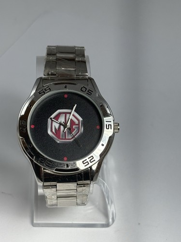 MG Logo Uhr Armbanduhr Silberband
