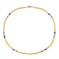 Cavill Riya Silberhalskette 925 Sterling Vergoldet 38,74Ct Bunt 45 Cm