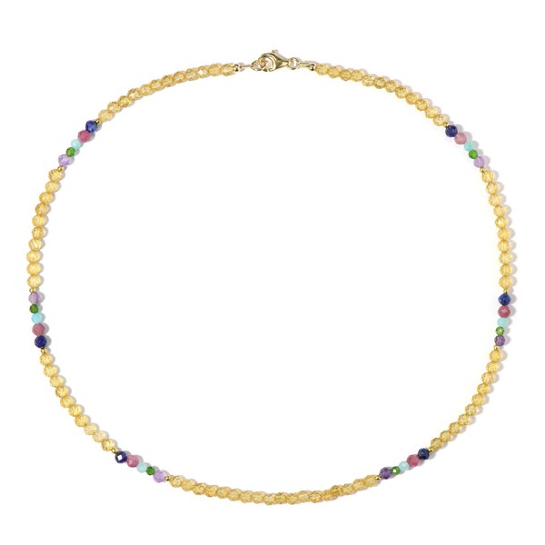 Cavill Riya Silberhalskette 925 Sterling Vergoldet 38,74Ct Bunt 45 Cm-image